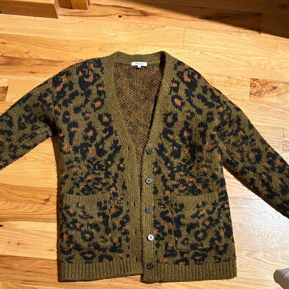 Madewell Olive and Brown Knit Top